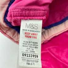 Load image into Gallery viewer, Girls M&amp;S, pink stretch corduroy pants, adjustable, Inside leg: 50cm, EUC, size 6-7,  