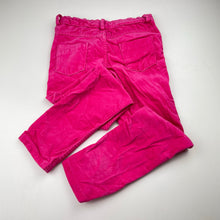 Load image into Gallery viewer, Girls M&amp;S, pink stretch corduroy pants, adjustable, Inside leg: 50cm, EUC, size 6-7,  