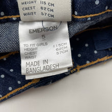 Load image into Gallery viewer, Girls Emerson, dark stretch denim jeans, adjustable, Inside leg: 46cm, NEW, size 5,  