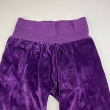Load image into Gallery viewer, Girls Mom &amp; Me, purple velour pants, elasticated, Inside leg: 31cm, GUC, size 2,  
