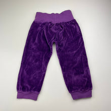 Load image into Gallery viewer, Girls Mom &amp; Me, purple velour pants, elasticated, Inside leg: 31cm, GUC, size 2,  