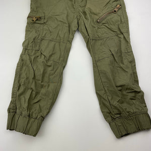 Boys H&T, khaki lightweight cotton cargo pants, Inside leg: 35.5cm, GUC, size 3,  