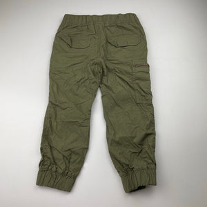 Boys H&T, khaki lightweight cotton cargo pants, Inside leg: 35.5cm, GUC, size 3,  