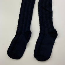 Load image into Gallery viewer, Girls navy, textured stockings, elasticated, EUC, size 6-8,  
