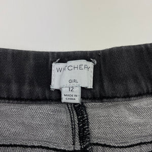 Girls Witchery, stretch knit denim pants, elasticated, Inside leg: 59.5cm, GUC, size 12,  
