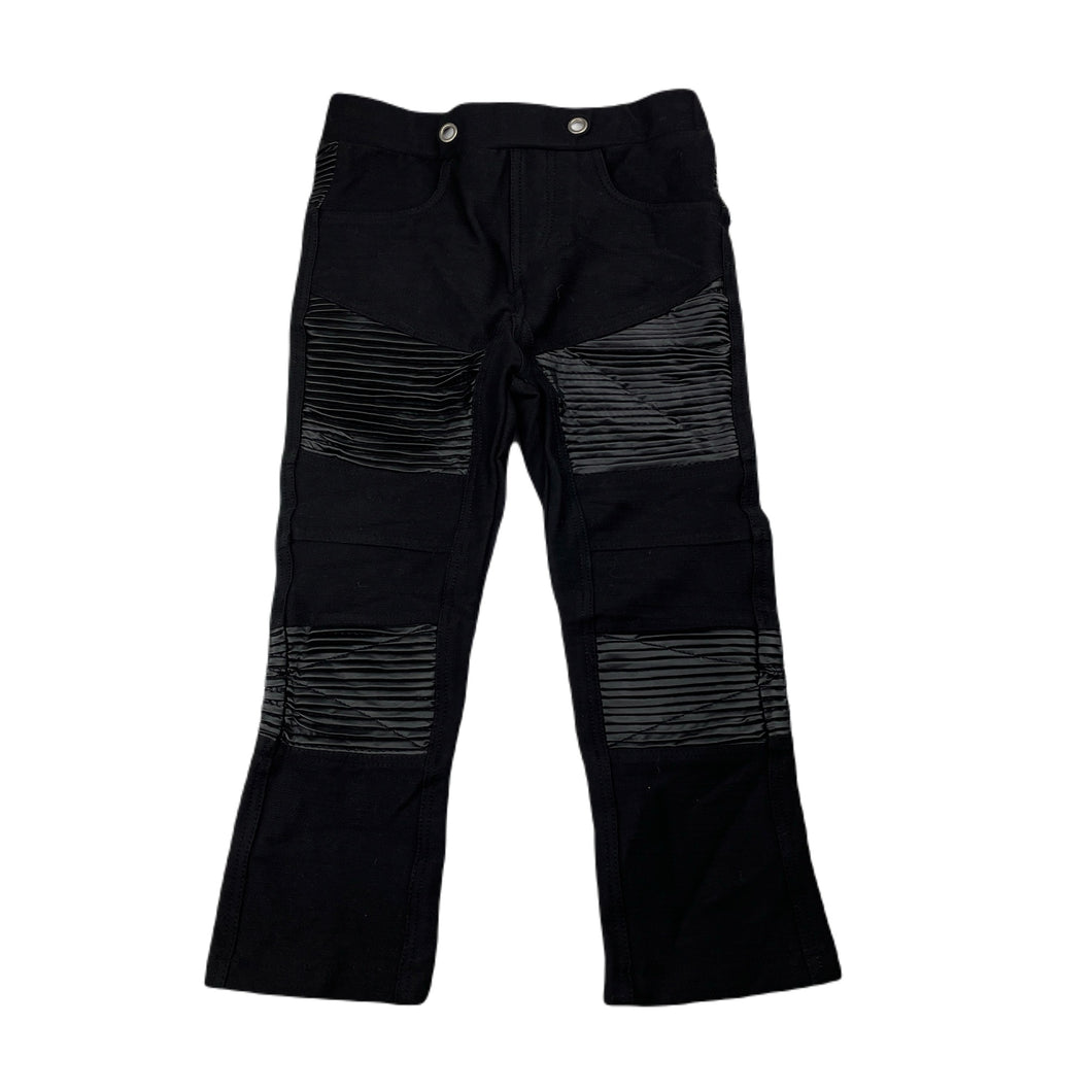 unisex MISCHIEF & Co, black stretchy pants, elasticated, Inside leg: 34cm, EUC, size 2,  