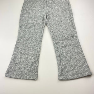 Girls H&T, grey marle fleece lined track pants, Inside leg: 36cm, EUC, size 3,  