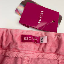 Load image into Gallery viewer, Girls Escada, pink moleskin cotton pants, adjustable, Inside leg: 46cm, NEW, size 6,  