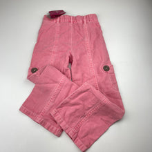 Load image into Gallery viewer, Girls Escada, pink moleskin cotton pants, adjustable, Inside leg: 46cm, NEW, size 6,  