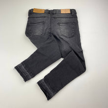 Load image into Gallery viewer, Girls Zara, embroidered stretch denim jeans, adjustable, Inside leg: 32cm, NEW, size 3-4,  