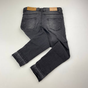 Girls Zara, embroidered stretch denim jeans, adjustable, Inside leg: 32cm, NEW, size 3-4,  