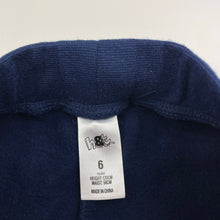 Load image into Gallery viewer, Girls H&amp;T, navy fleece lined track pants, Inside leg: 50cm, EUC, size 6,  