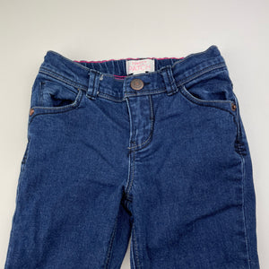 Girls Pumpkin Patch, blue stretch denim jeans, adjustable, Inside leg: 38cm, GUC, size 3,  