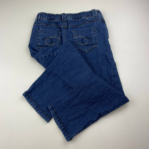 Girls Pumpkin Patch, blue stretch denim jeans, adjustable, Inside leg: 38cm, GUC, size 3,  