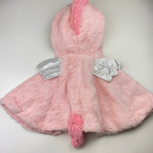 Load image into Gallery viewer, Girls pink, faux fur hooded unicorn poncho, EUC, size 3-5,  