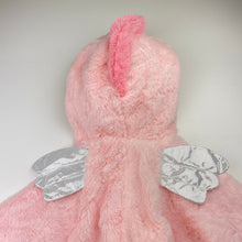 Load image into Gallery viewer, Girls pink, faux fur hooded unicorn poncho, EUC, size 3-5,  