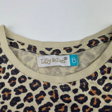Load image into Gallery viewer, Girls Lily &amp; Dan, leopard print cotton long sleeve top, FUC, size 8,  