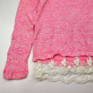 Girls Mango, lace trim lightweight knit top, EUC, size 12,  