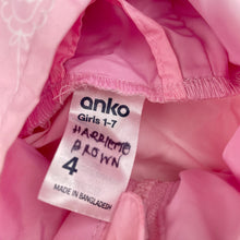 Load image into Gallery viewer, Girls Anko, lightweight spray jacket / coat, light marks right sleeve, FUC, size 4,  