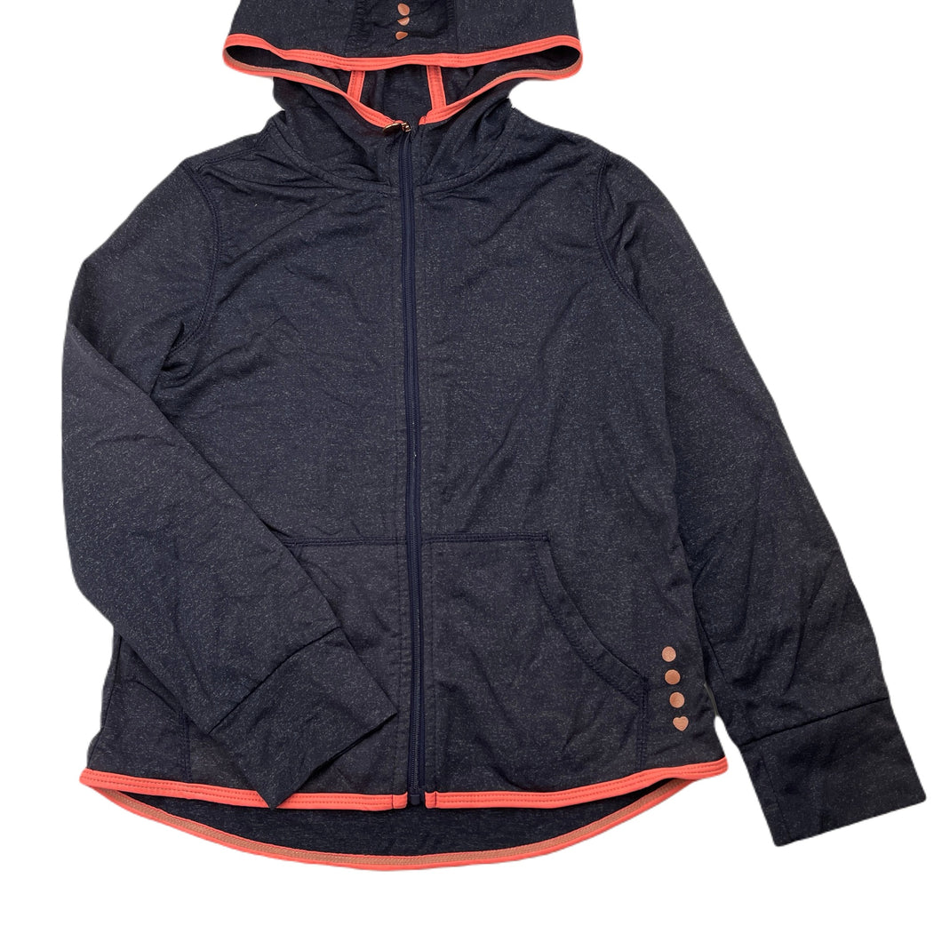 Girls Target, navy lightweight zip up hooded top, GUC, size 8,  
