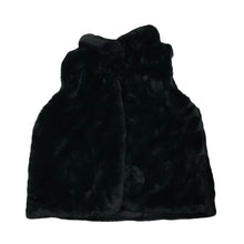 Load image into Gallery viewer, Girls EPIC THREADS, black button up faux fur vest, EUC, size 4,  