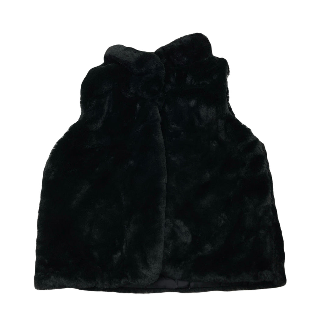 Girls EPIC THREADS, black button up faux fur vest, EUC, size 4,  