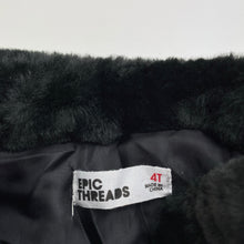 Load image into Gallery viewer, Girls EPIC THREADS, black button up faux fur vest, EUC, size 4,  