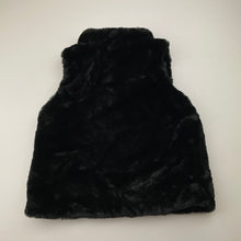 Load image into Gallery viewer, Girls EPIC THREADS, black button up faux fur vest, EUC, size 4,  