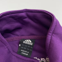Load image into Gallery viewer, Girls Adidas, purple zip up track top, armpit to armpit: 44cm, shoulder to cuff: 53cm, GUC, size 12-14,  