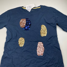 Load image into Gallery viewer, Girls Anko, navy cotton long sleeve top, sequins, NEW, size 14,  