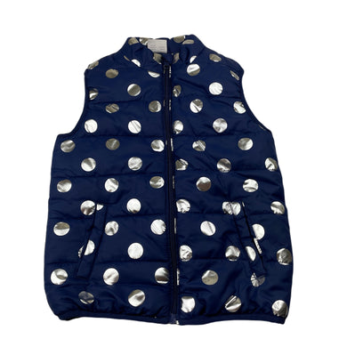 Girls B Collection, navy & silver spot puffer vest / jacket, EUC, size 7,  
