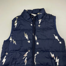 Load image into Gallery viewer, Girls B Collection, navy &amp; silver puffer vest / jacket, EUC, size 7,  