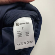 Load image into Gallery viewer, Girls B Collection, navy &amp; silver puffer vest / jacket, EUC, size 7,  