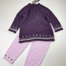 Load image into Gallery viewer, Girls 3 Pommes, soft feel knitted tunic sweater &amp; leggings, NEW, size 1-2,  