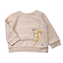 Load image into Gallery viewer, Girls Guess How Much I Love You, fleece lined sweater / jumper, mark left cuff, FUC, size 4,  