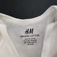 Load image into Gallery viewer, unisex H&amp;M, white organic cotton bodysit / romper, GUC, size 00,  