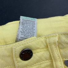 Load image into Gallery viewer, Girls Target, yellow stretch denim pants, adjustable, Inside leg: 30cm, GUC, size 2,  