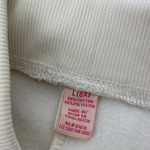 Load image into Gallery viewer, Girls cream, fleece lined track pants, elasticated, Inside leg: 43.5cm, EUC, size 6,  