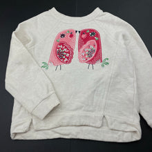 Load image into Gallery viewer, Girls Milkshake, fleece lined sweater / jumper, birds, GUC, size 6,  
