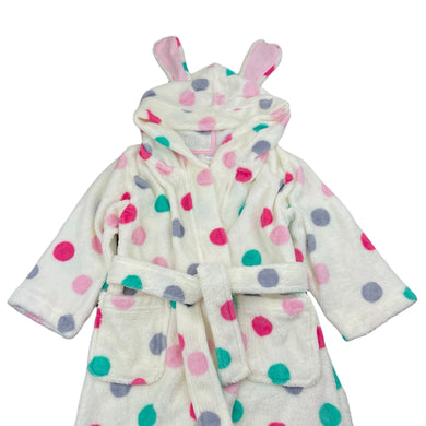 Girls Target, soft fleece dressing gown / bath robe, L: 52cm, EUC, size 2,  