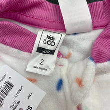Load image into Gallery viewer, Girls Kids &amp; Co, fleece all-in-one pyjamas, NEW, size 2,  