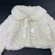 Load image into Gallery viewer, Girls Blue Sky, cream faux fur bolero jacket, GUC, size 6,  