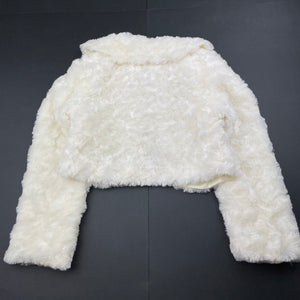 Girls Blue Sky, cream faux fur bolero jacket, GUC, size 6,  