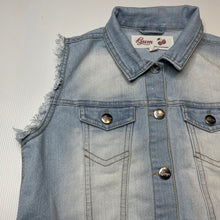 Load image into Gallery viewer, Girls Gum, blue stretch denim vest, GUC, size 10,  