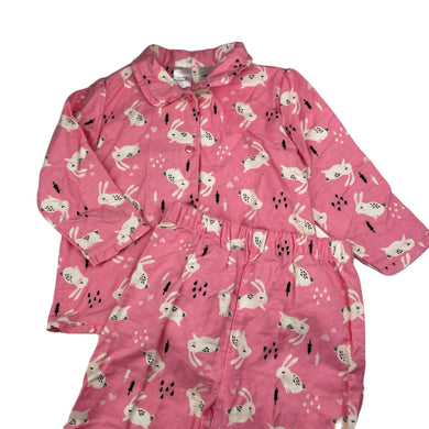 Girls Tiny Little Wonders, flannel cotton pyjamas, rabbits, EUC, size 2,  