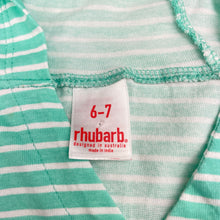Load image into Gallery viewer, Girls Rhubarb, striped cotton long sleeve hooded top, EUC, size 6-7,  