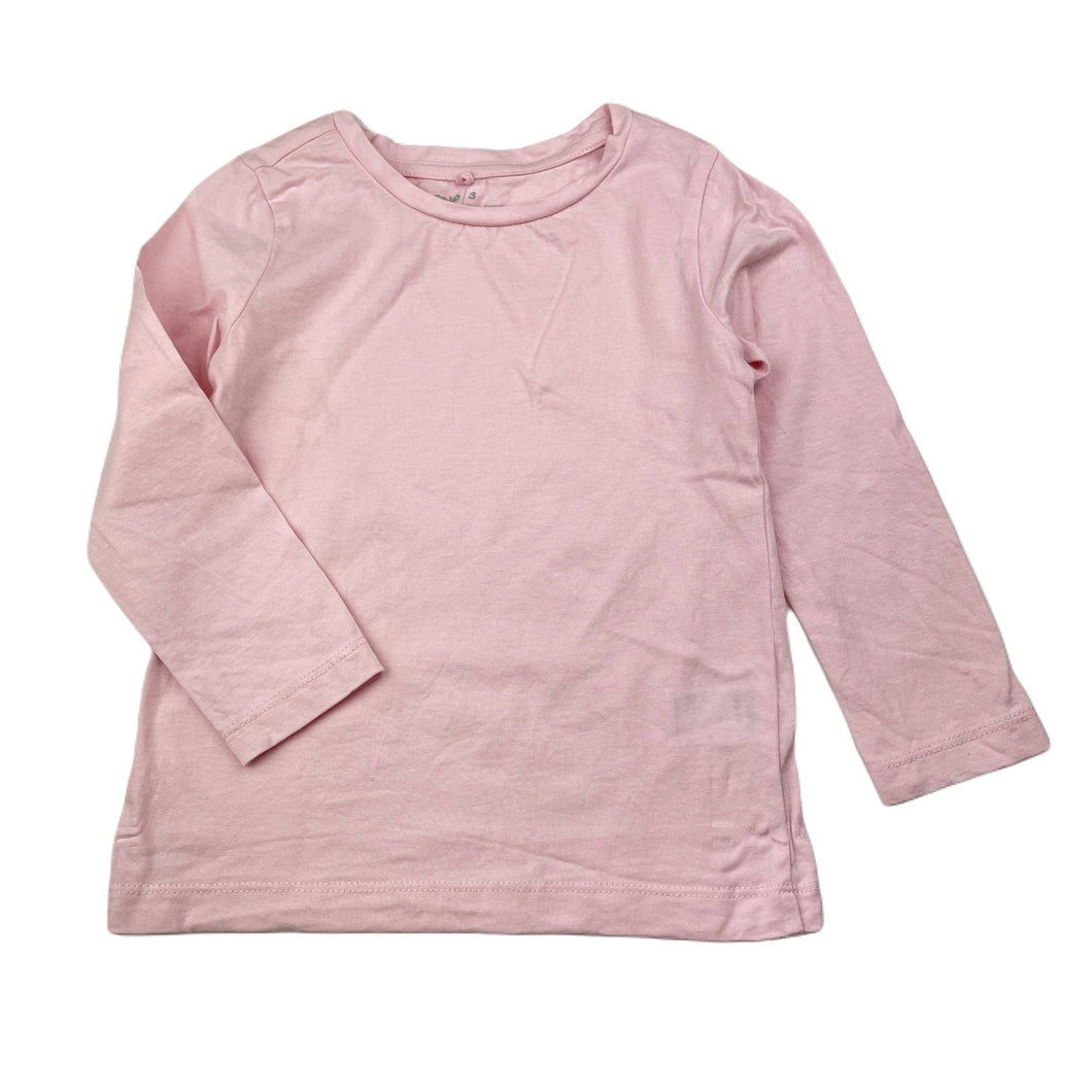 Girls Anko, pink cotton long sleeve top, GUC, size 3,  