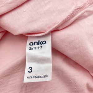 Girls Anko, pink cotton long sleeve top, GUC, size 3,  