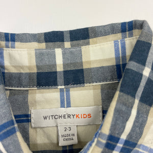 Boys Witchery, checked cotton long sleeve shirt, EUC, size 2-3,  