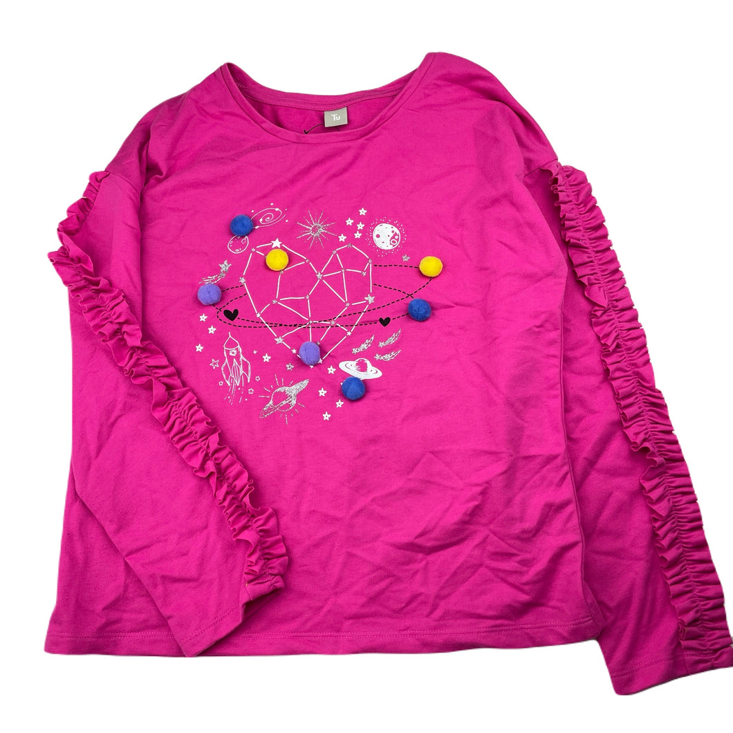 Girls Tu, pink long sleeve top, EUC, size 12,  